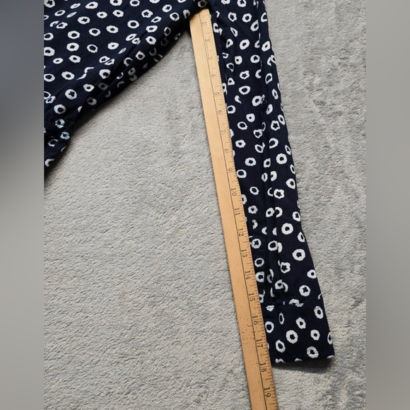 LOFT Blue White Dot Shirt Dress Small Lined Pockets Drawstring Waist - Picture 12 of 15